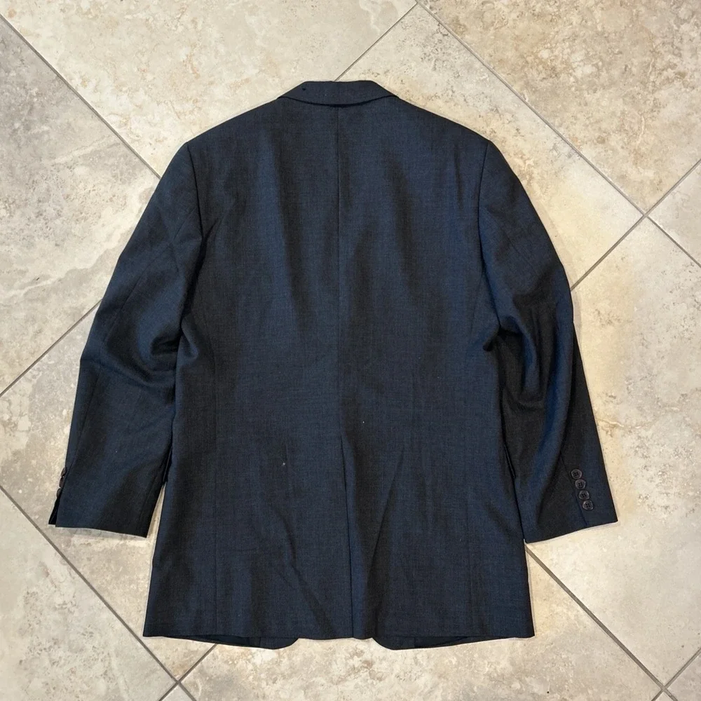 Polo University Club Blazer Mens 40L Gray Wool Two Button Suit Sport Coat Jacket
